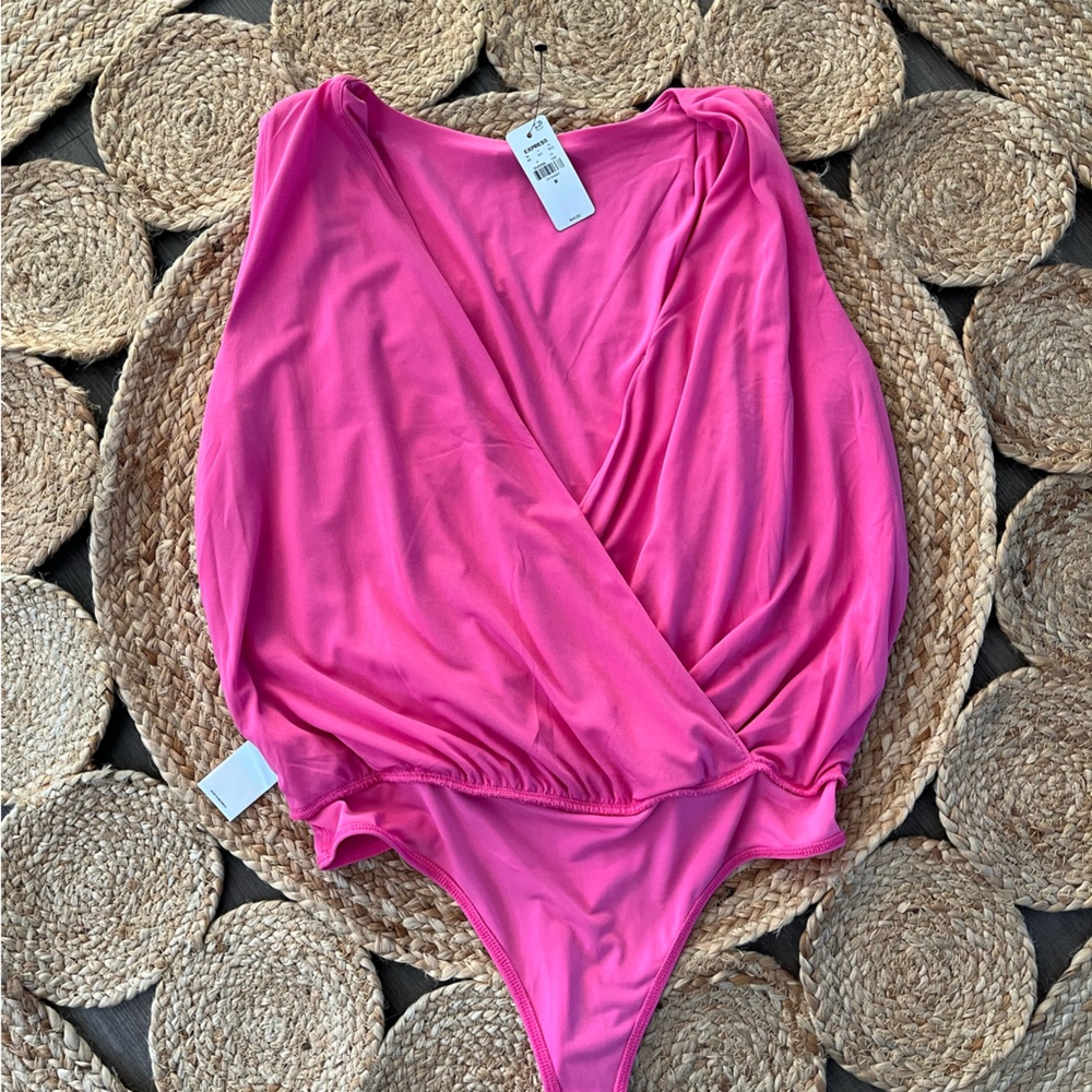 NWT EXPRESS Barbie pink crossover bodysuit size M